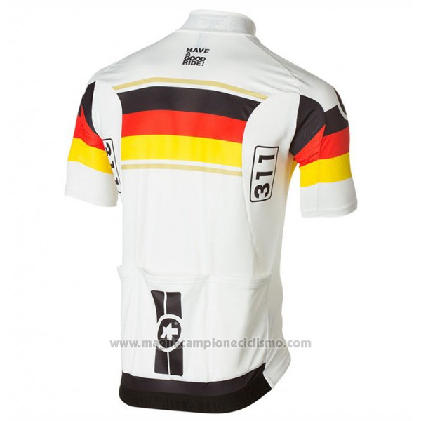 2017 Abbigliamento Ciclismo Assos Campione Germania Manica Corta e Salopette